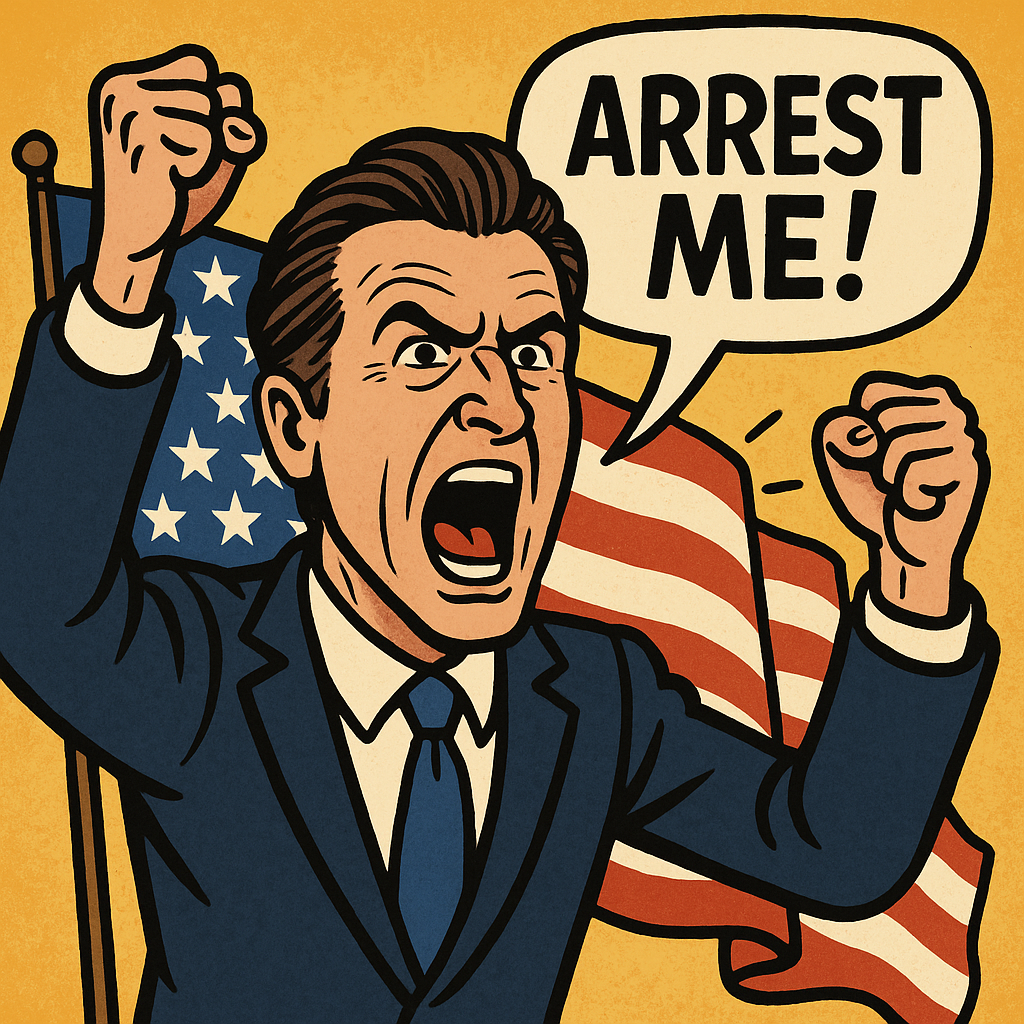 Gavin Newsom wants to be arrested.